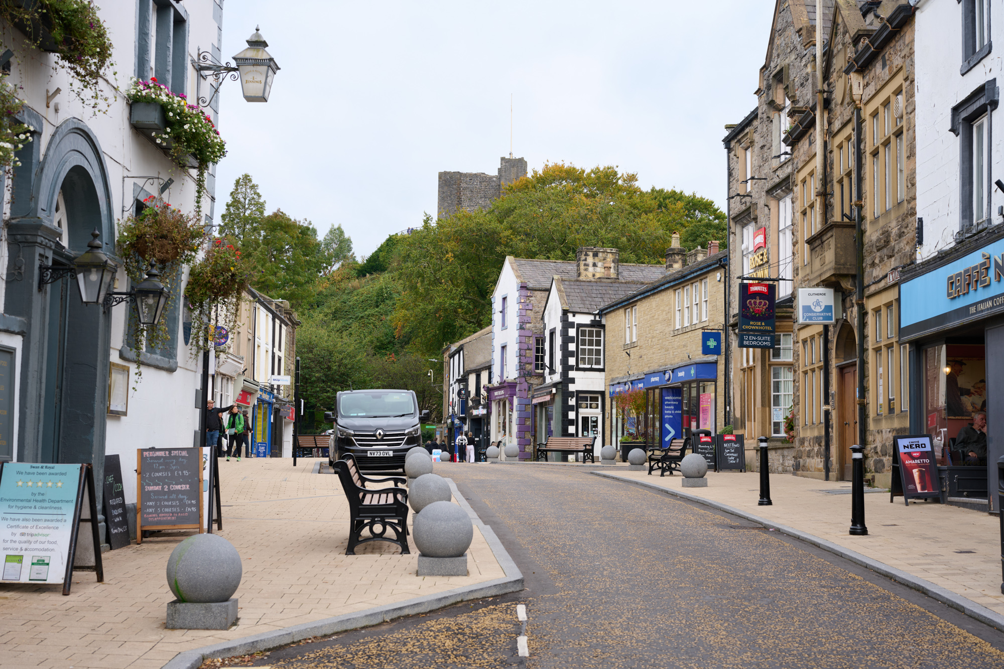 Clitheroe Castle from town centre